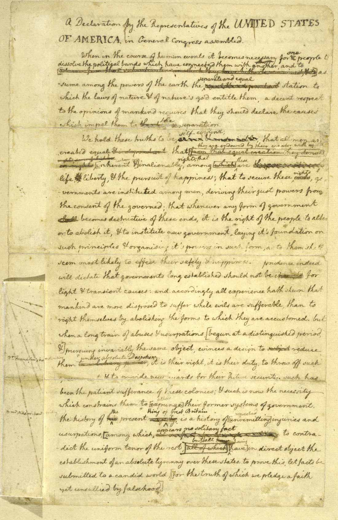 Declaration of Independence Original Draft