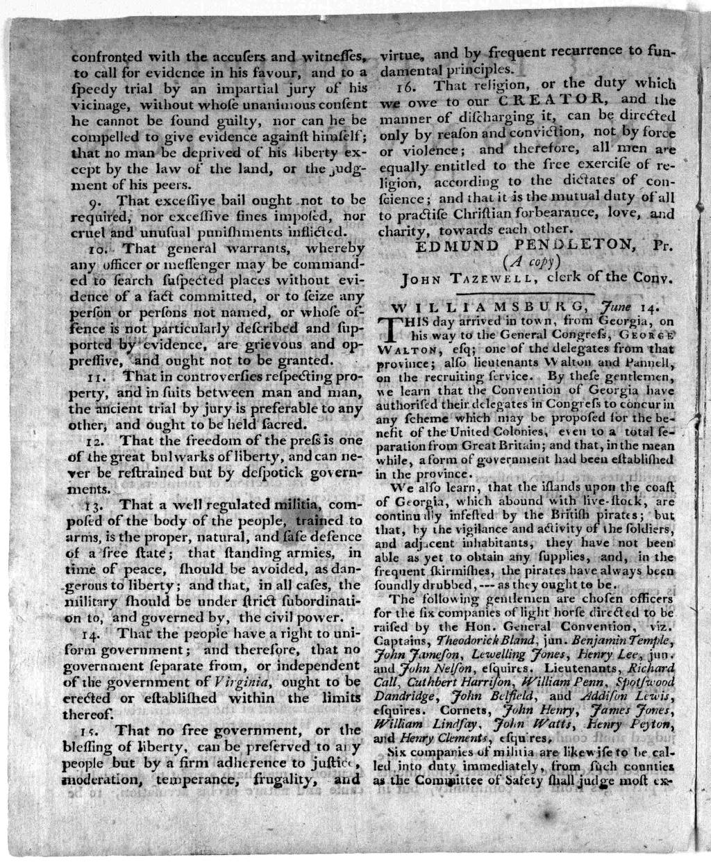 Virginia Declaration of Rights p2