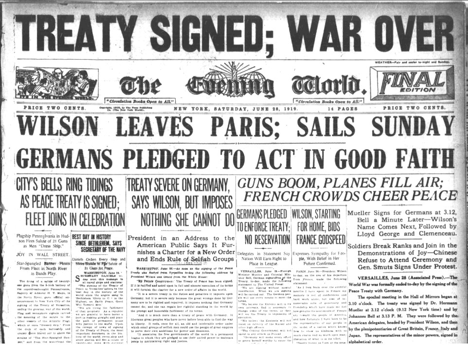 why did the united states reject the treaty of versailles
