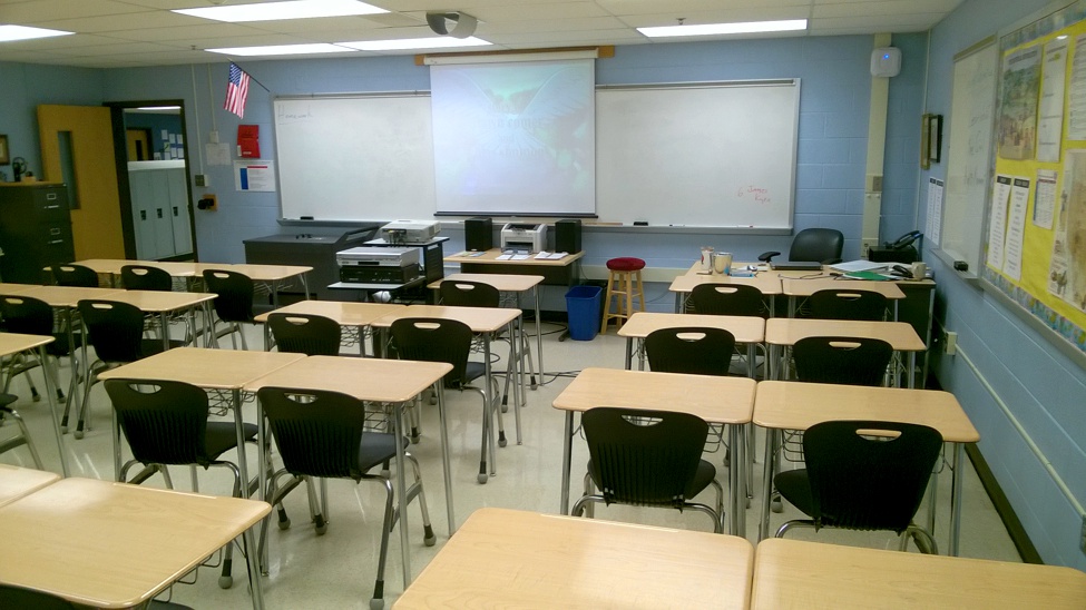 Classroom with LCD projector