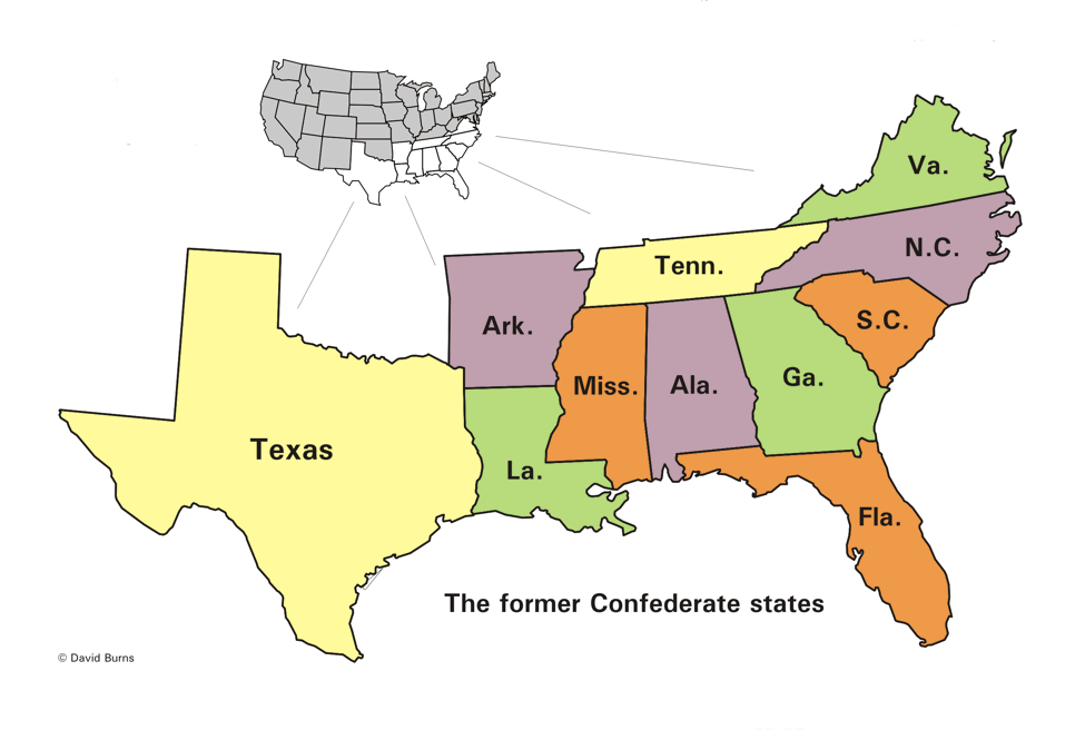 Confederate States map