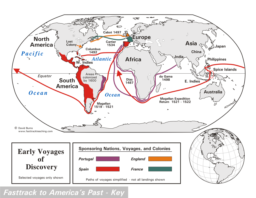 8 voyages of discovery map